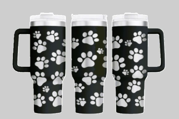 40oz Paw Lasered Tumbler
